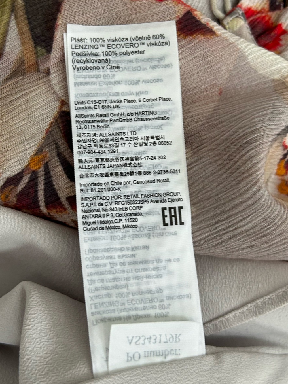 AllSaints Cream Dress with Red Floral Accents - Picture 11 of 12
